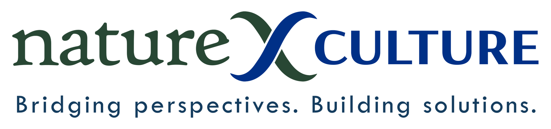 Nature x Culture logo and tagline Nature x Culture logo with tagline: Bridging perspectives. Building solutions.